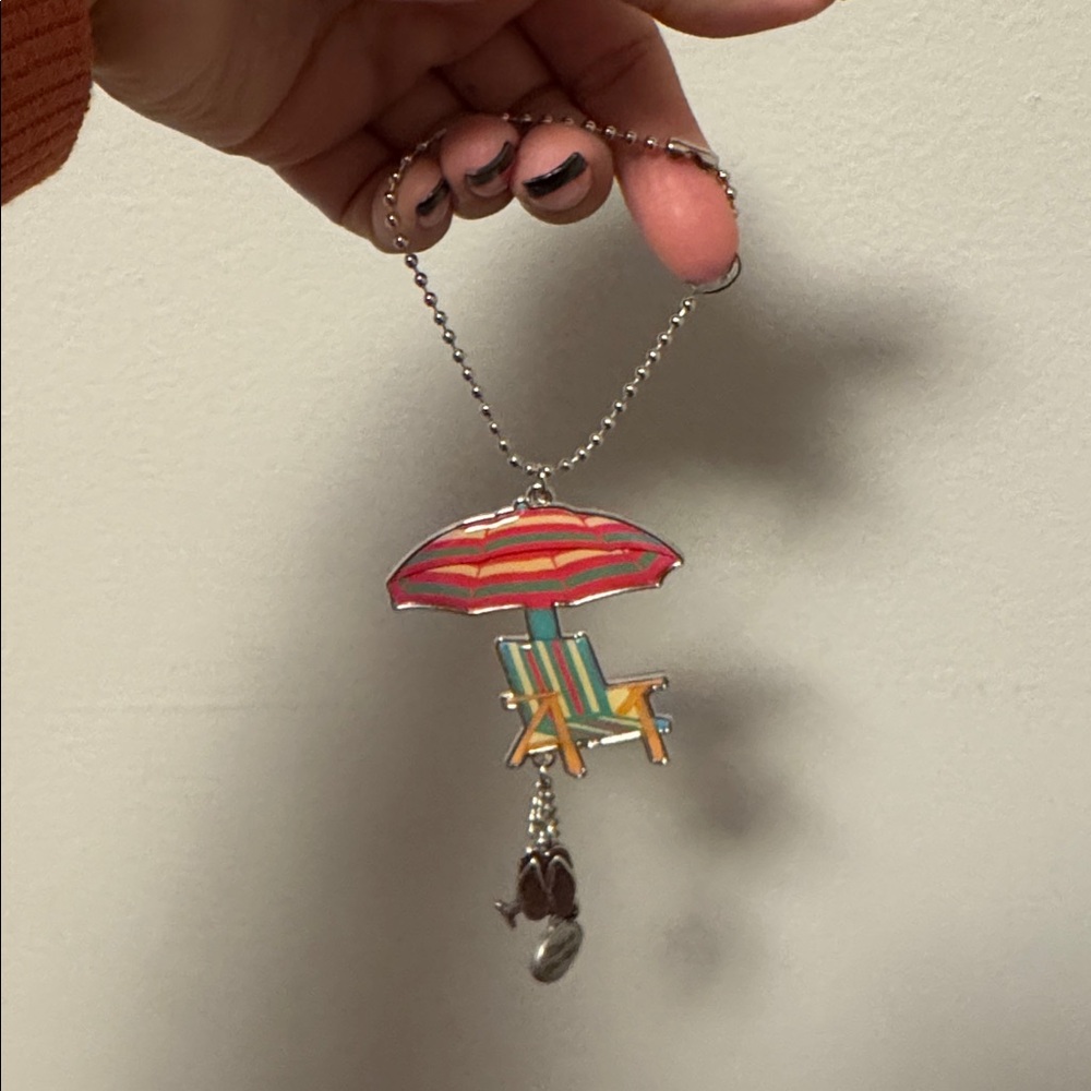 Colorful Beach Chair Rear View Mirror Accessory / Keychain - Picture 3 of 4